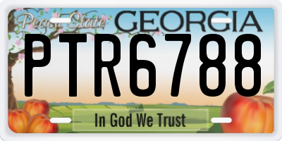 GA license plate PTR6788