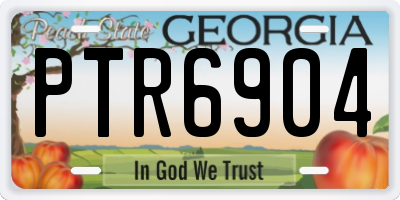 GA license plate PTR6904