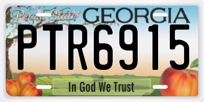 GA license plate PTR6915