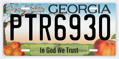 GA license plate PTR6930