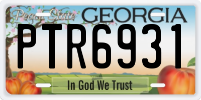 GA license plate PTR6931
