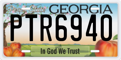 GA license plate PTR6940