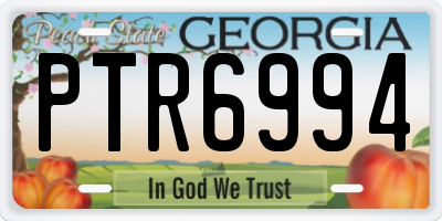 GA license plate PTR6994