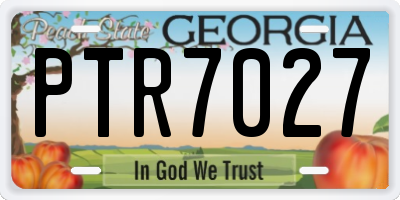GA license plate PTR7027