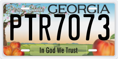 GA license plate PTR7073