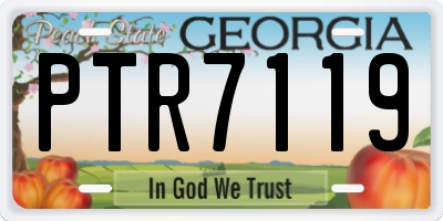 GA license plate PTR7119