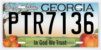 GA license plate PTR7136