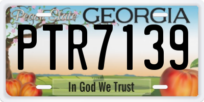 GA license plate PTR7139