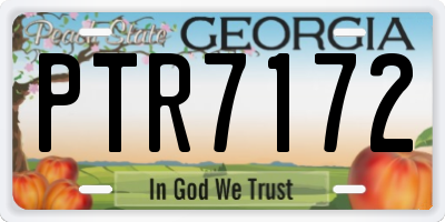 GA license plate PTR7172