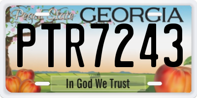 GA license plate PTR7243