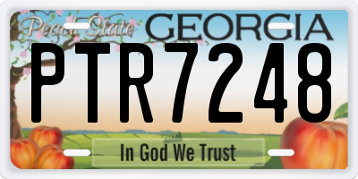 GA license plate PTR7248