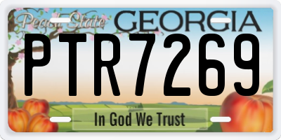 GA license plate PTR7269