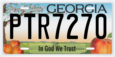 GA license plate PTR7270