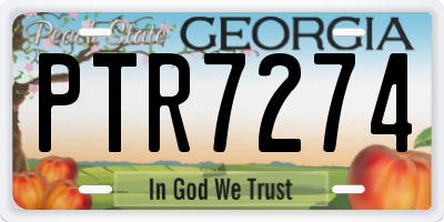 GA license plate PTR7274
