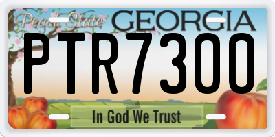 GA license plate PTR7300