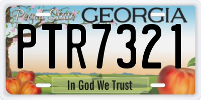 GA license plate PTR7321