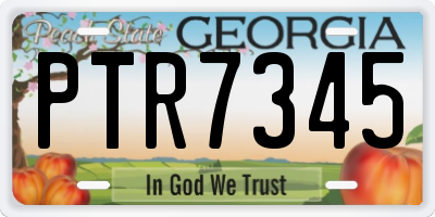GA license plate PTR7345