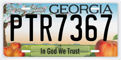 GA license plate PTR7367