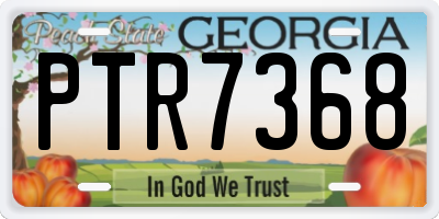 GA license plate PTR7368