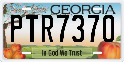 GA license plate PTR7370