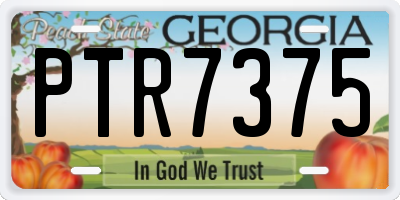 GA license plate PTR7375