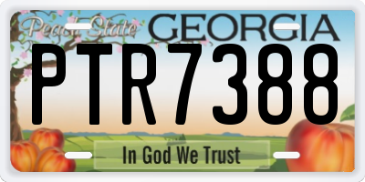 GA license plate PTR7388