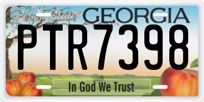 GA license plate PTR7398