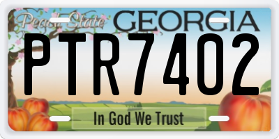 GA license plate PTR7402