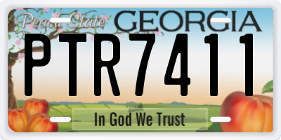 GA license plate PTR7411