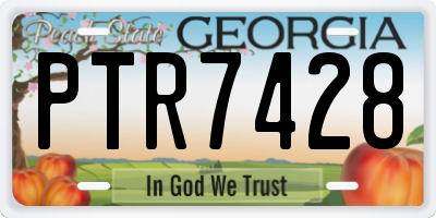 GA license plate PTR7428