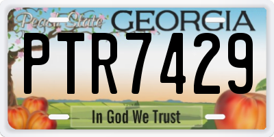 GA license plate PTR7429