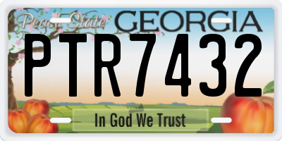 GA license plate PTR7432