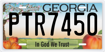 GA license plate PTR7450
