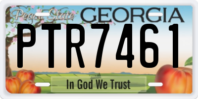 GA license plate PTR7461