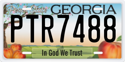 GA license plate PTR7488