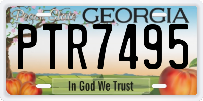 GA license plate PTR7495