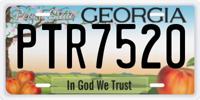 GA license plate PTR7520