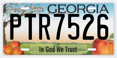 GA license plate PTR7526