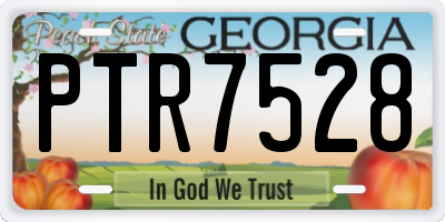 GA license plate PTR7528
