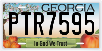 GA license plate PTR7595