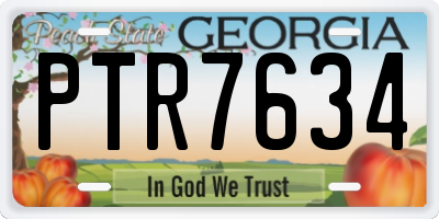 GA license plate PTR7634