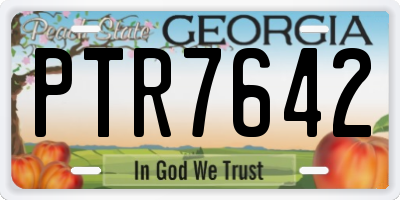 GA license plate PTR7642