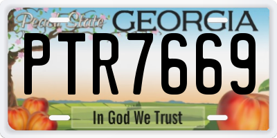 GA license plate PTR7669