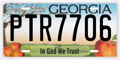 GA license plate PTR7706