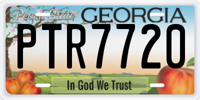 GA license plate PTR7720