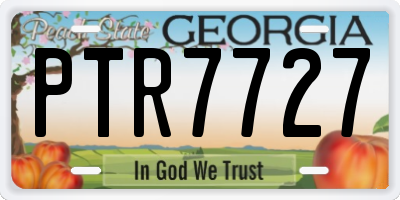 GA license plate PTR7727