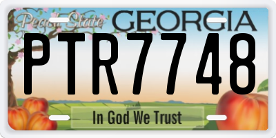 GA license plate PTR7748