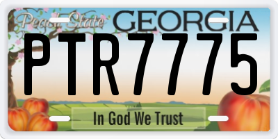 GA license plate PTR7775