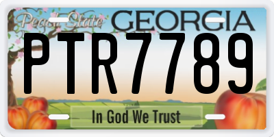 GA license plate PTR7789