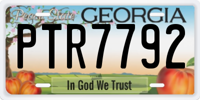 GA license plate PTR7792